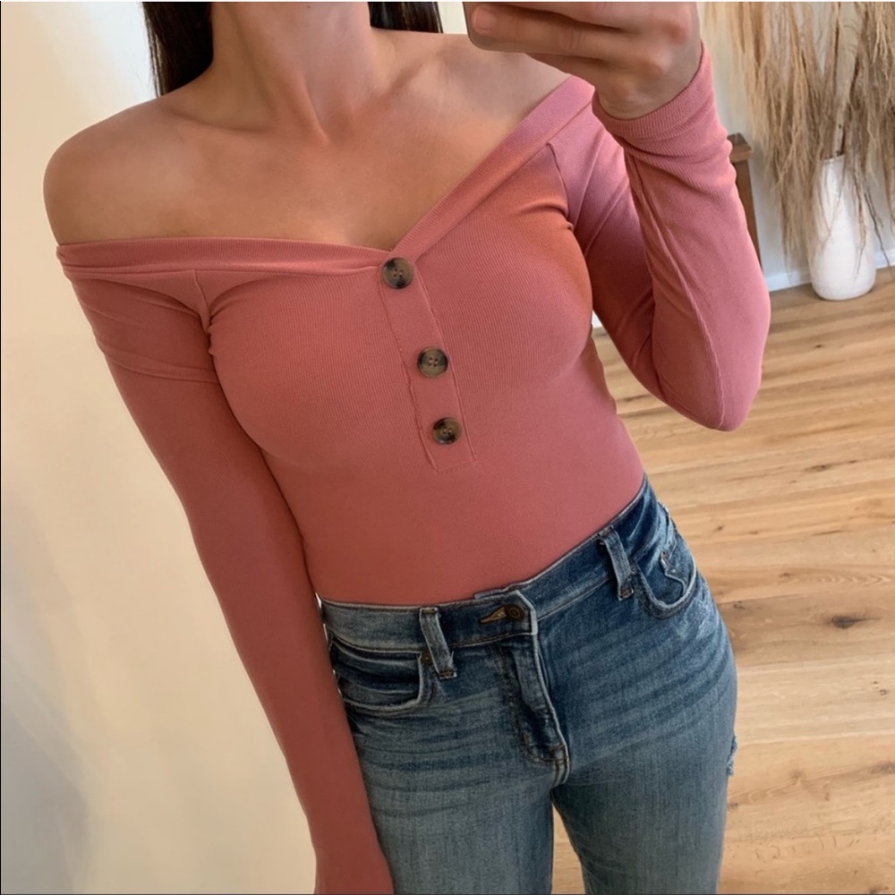 NIB pink sexy sweet soft bodysuit top 💋